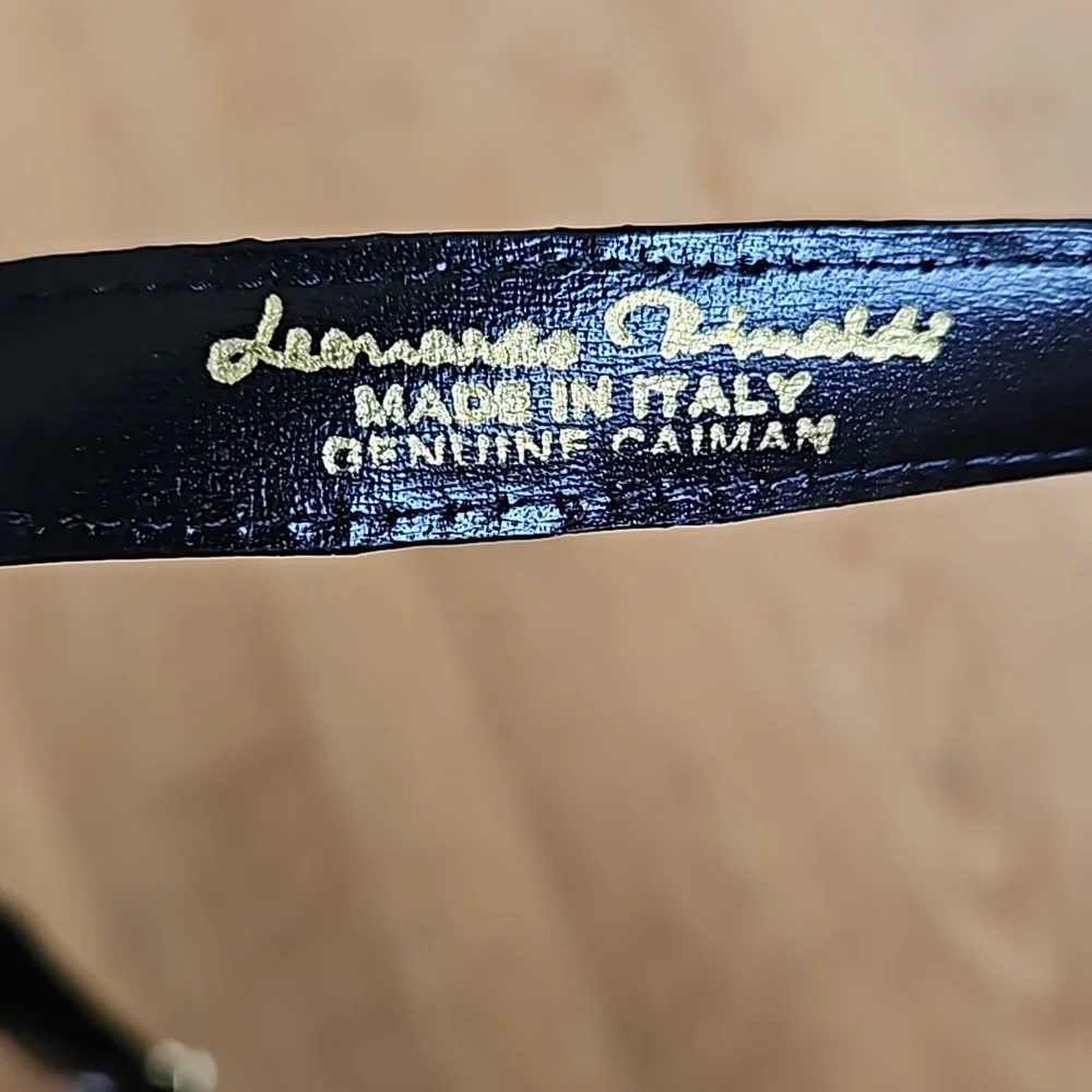 Italian caiman leather belt 34